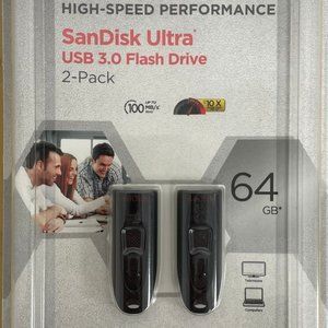 SanDisk 64GB Ultra USB 3.0 Flash Drive 2-Pack